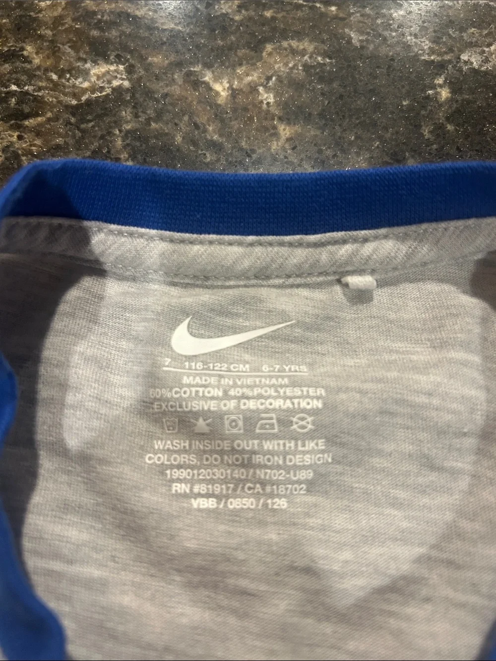 Nike Boys Gray & Blue Baseball Mascot Tee and shorts 7 (fits like a 6)